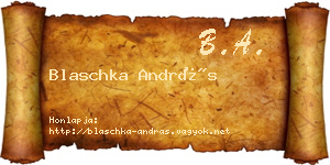 Blaschka András névjegykártya